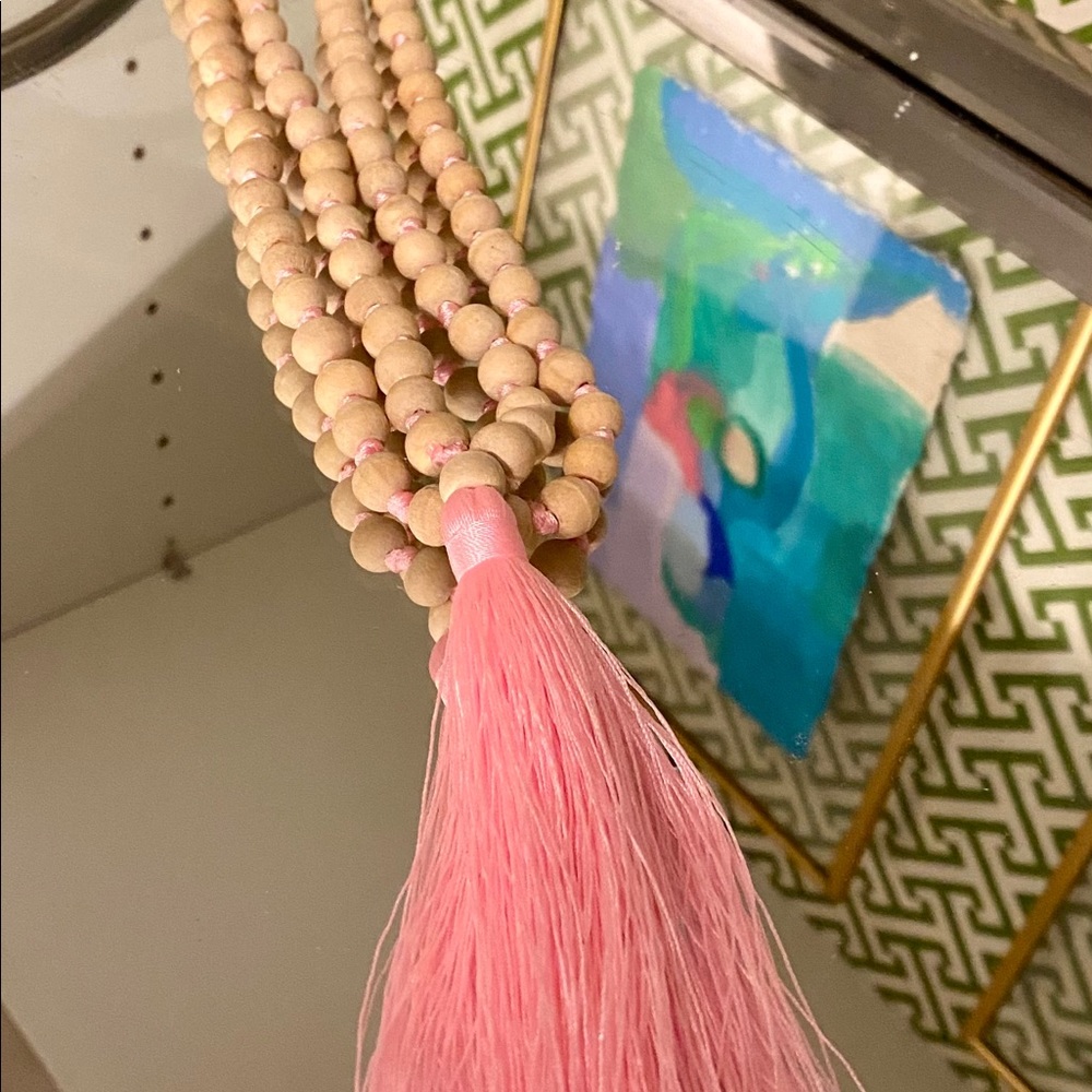 Beaded boho tassel necklace